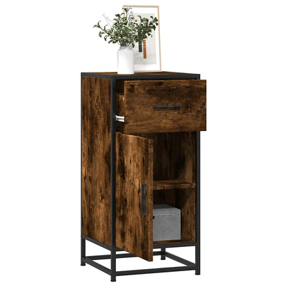 Sideboard Räuchereiche 35,5x35x76 cm Holzwerkstoff und Metall