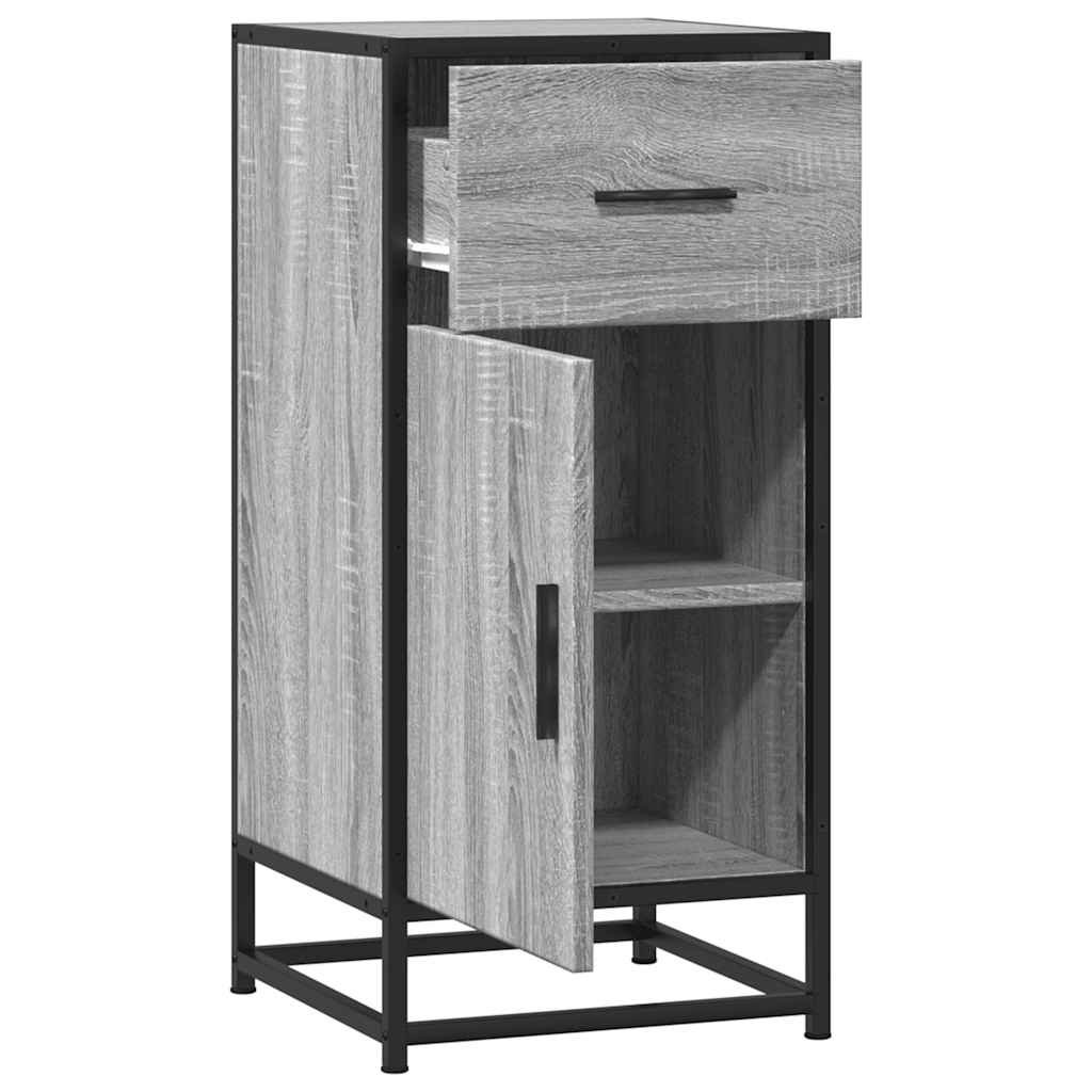 Sideboard Grau Sonoma 35,5x35x76 cm Holzwerkstoff und Metall