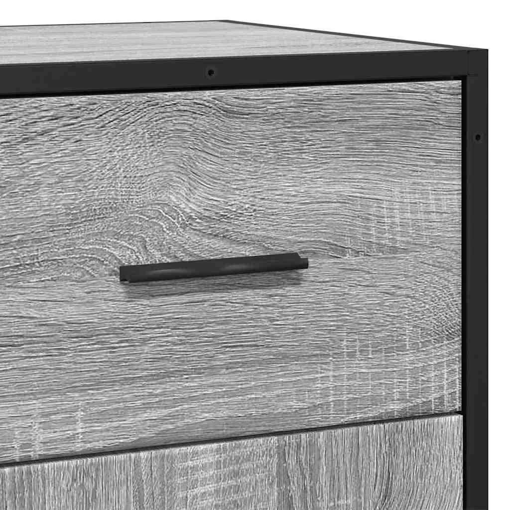 Sideboard Grau Sonoma 35,5x35x76 cm Holzwerkstoff und Metall