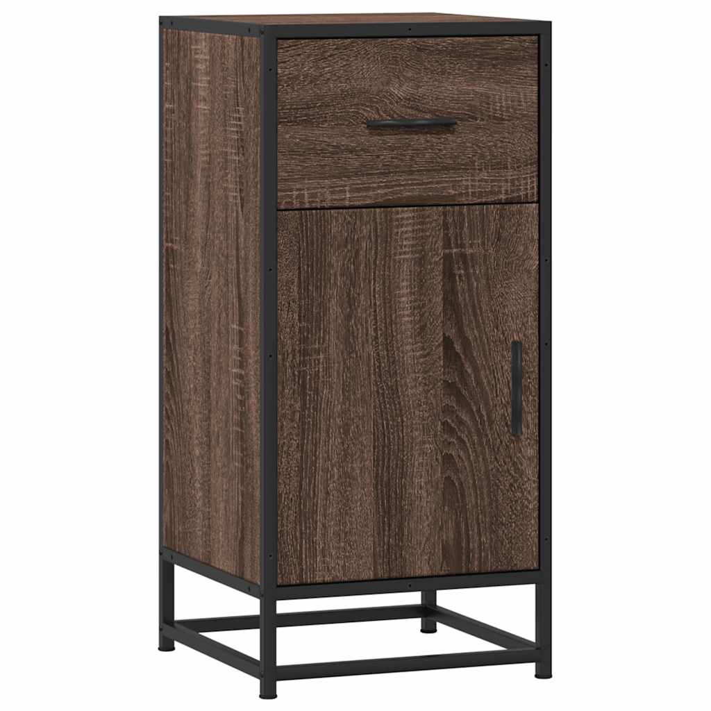 Sideboard Braun Eichen-Optik 35,5x35x76 cm Holzwerkstoff Metall