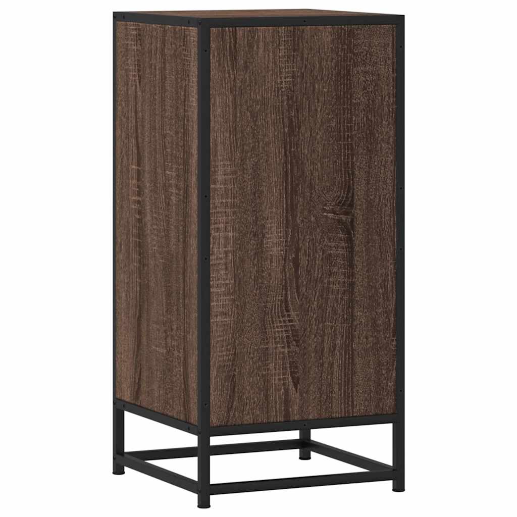 Sideboard Braun Eichen-Optik 35,5x35x76 cm Holzwerkstoff Metall