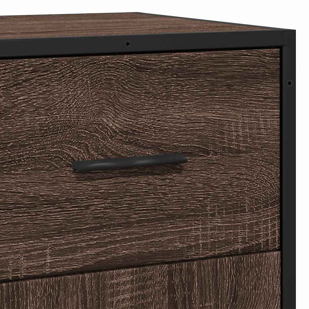 Sideboard Braun Eichen-Optik 35,5x35x76 cm Holzwerkstoff Metall