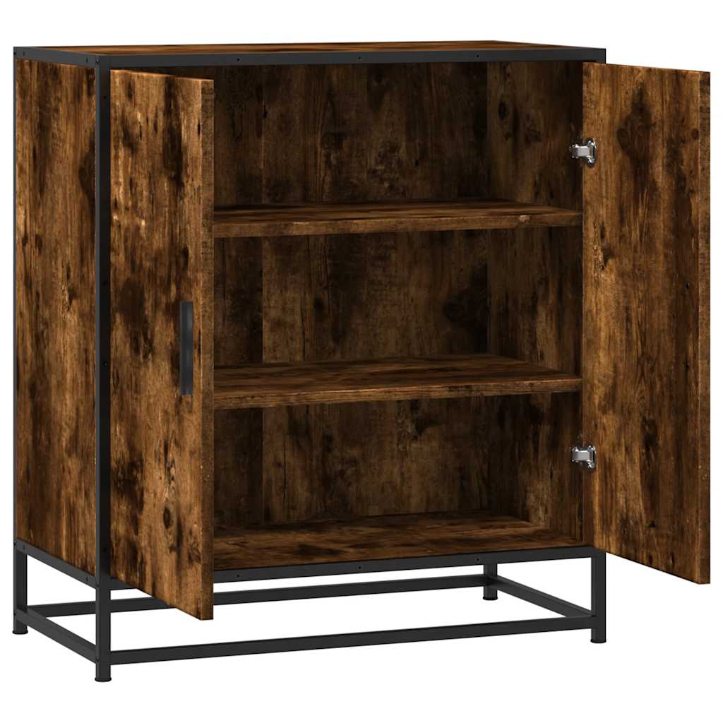 Sideboard Räuchereiche 68x35x76 cm Holzwerkstoff und Metall