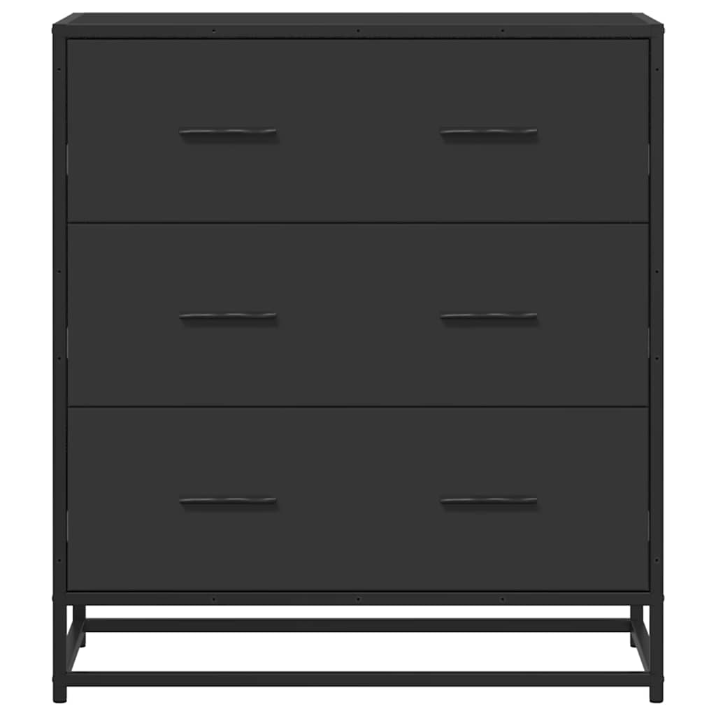 Sideboard Schwarz 68x35x76 cm Holzwerkstoff und Metall