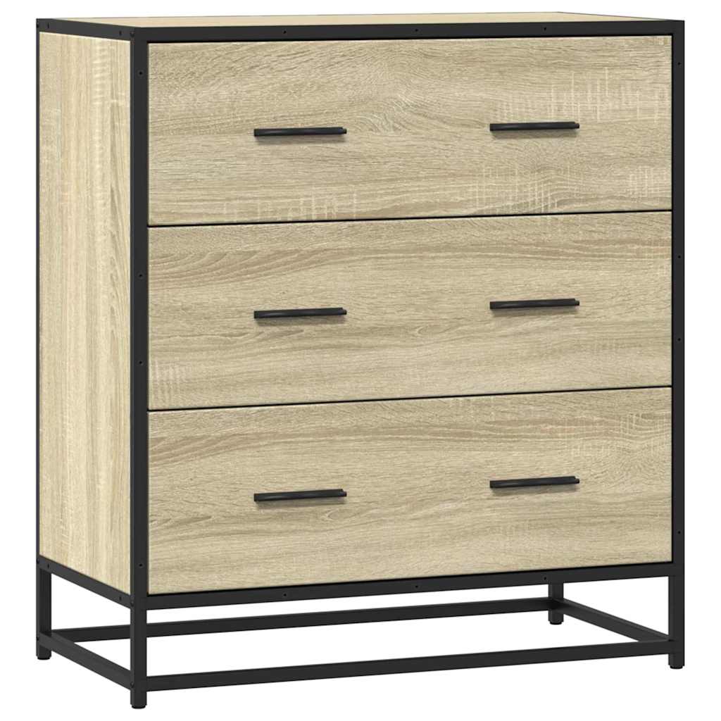 Sideboard Sonoma-Eiche 68x35x76 cm Holzwerkstoff und Metall