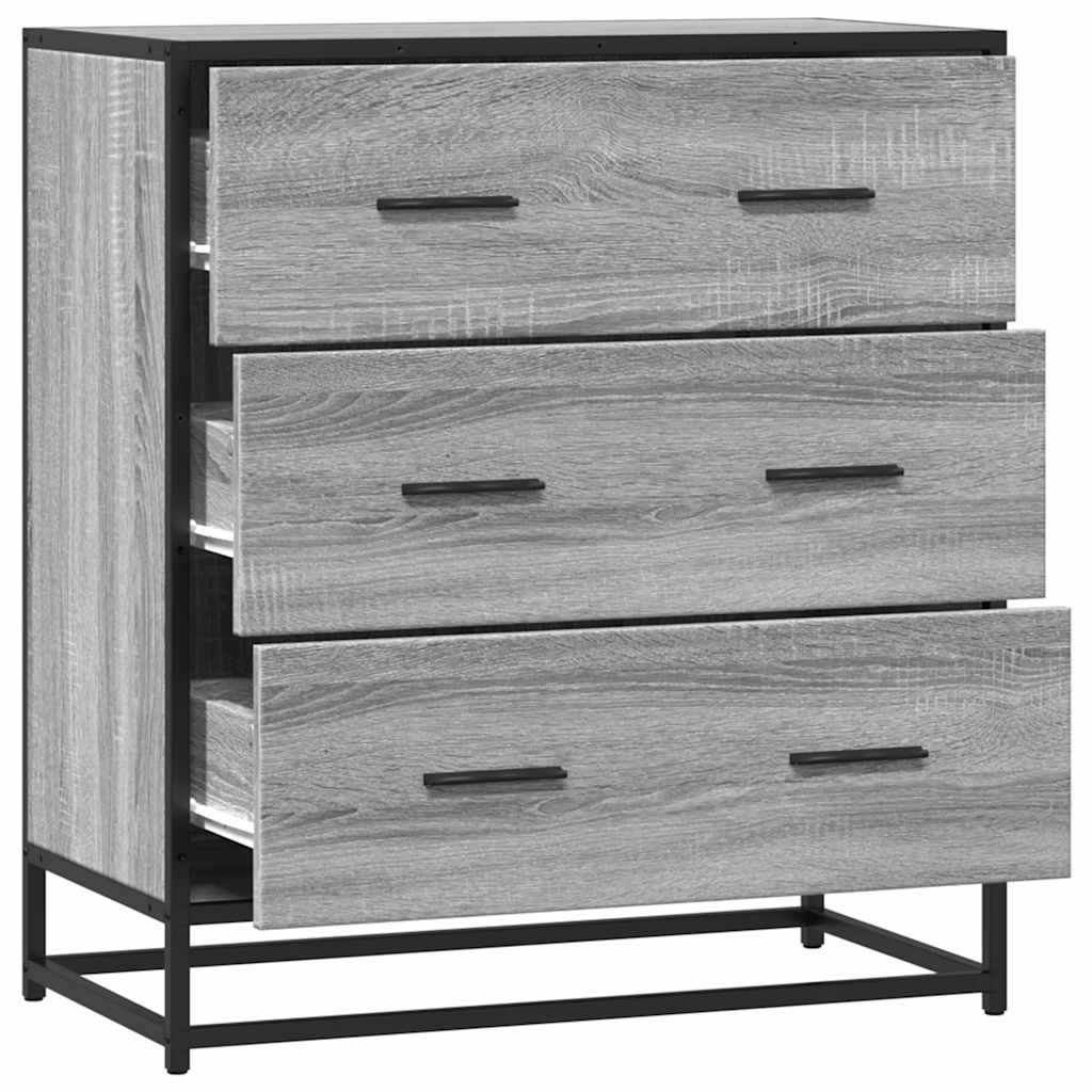 Sideboard Grau Sonoma 68x35x76 cm Holzwerkstoff und Metall