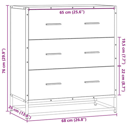 Sideboard Grau Sonoma 68x35x76 cm Holzwerkstoff und Metall