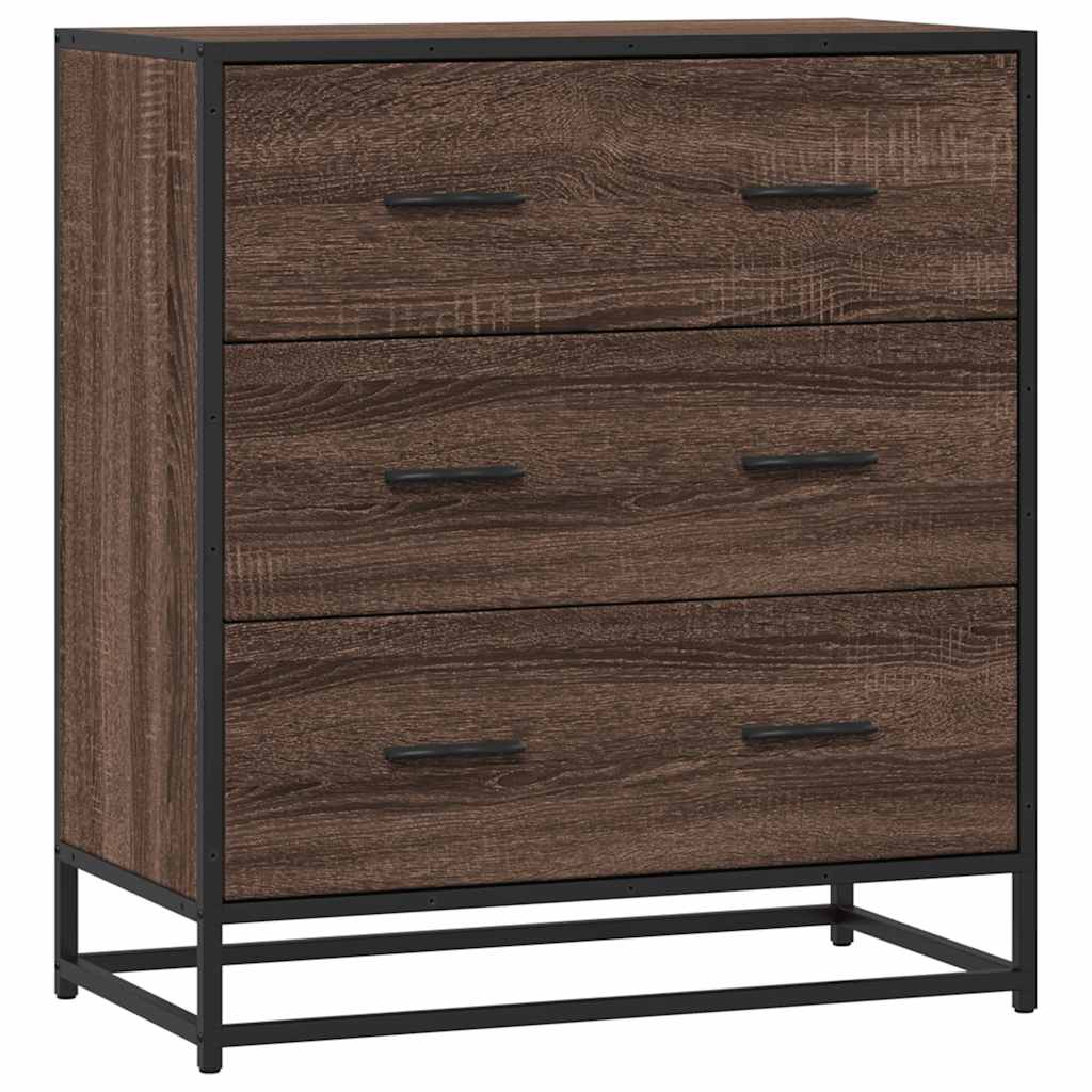 Sideboard Braun Eichen-Optik 68x35x76 cm Holzwerkstoff & Metall