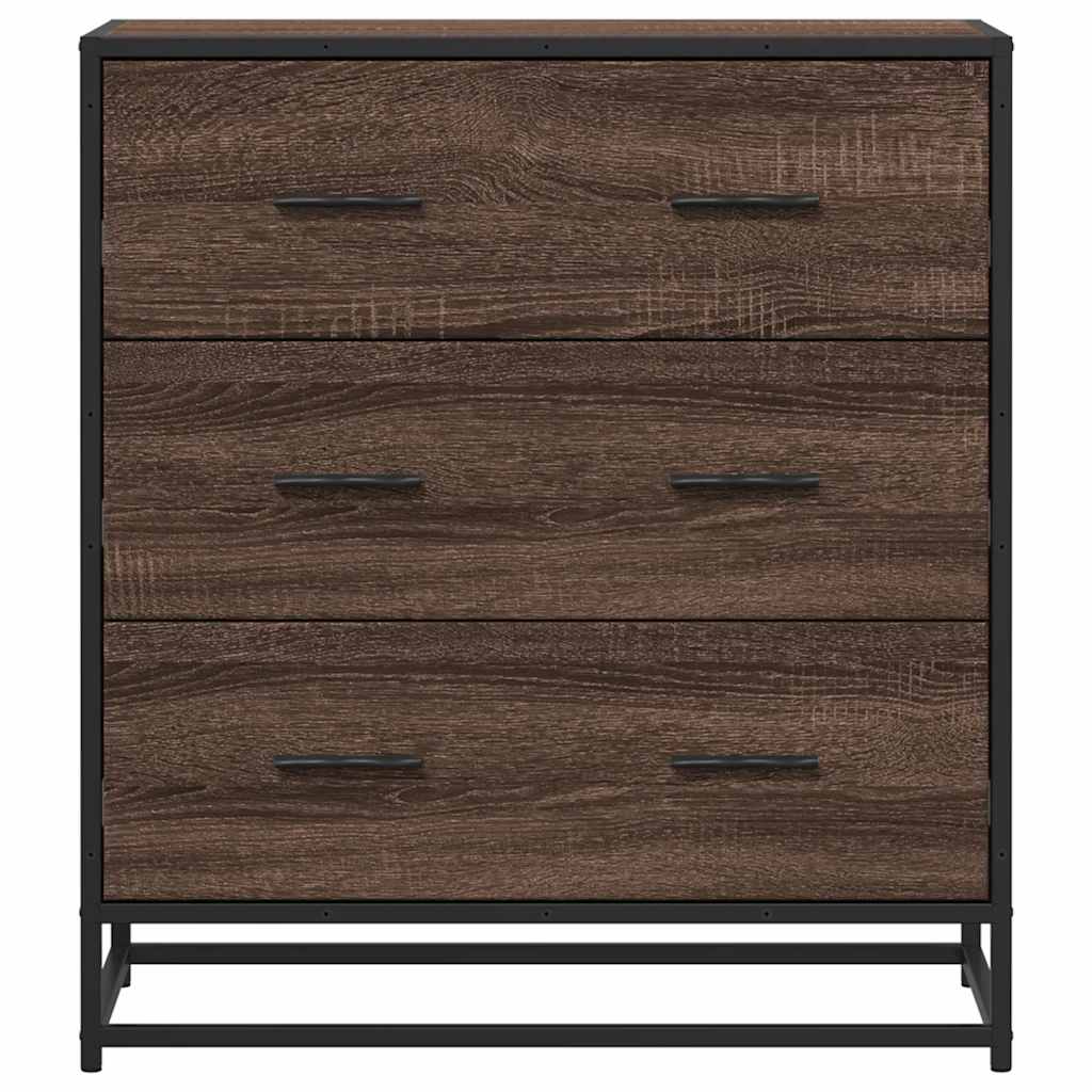 Sideboard Braun Eichen-Optik 68x35x76 cm Holzwerkstoff & Metall