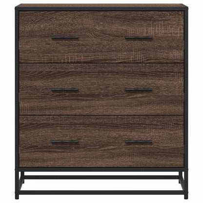 Sideboard Braun Eichen-Optik 68x35x76 cm Holzwerkstoff & Metall