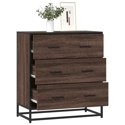 Sideboard Braun Eichen-Optik 68x35x76 cm Holzwerkstoff & Metall