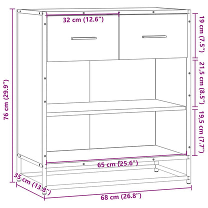 Sideboard Schwarz 68x35x76 cm Holzwerkstoff