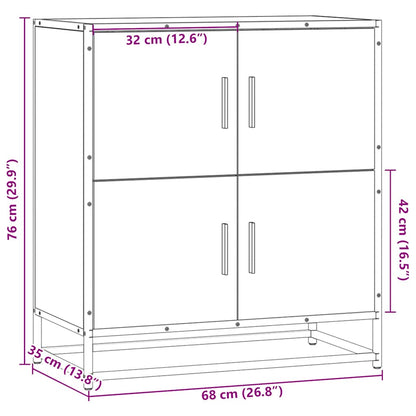 Sideboard Grau Sonoma 68x35x76 cm Holzwerkstoff