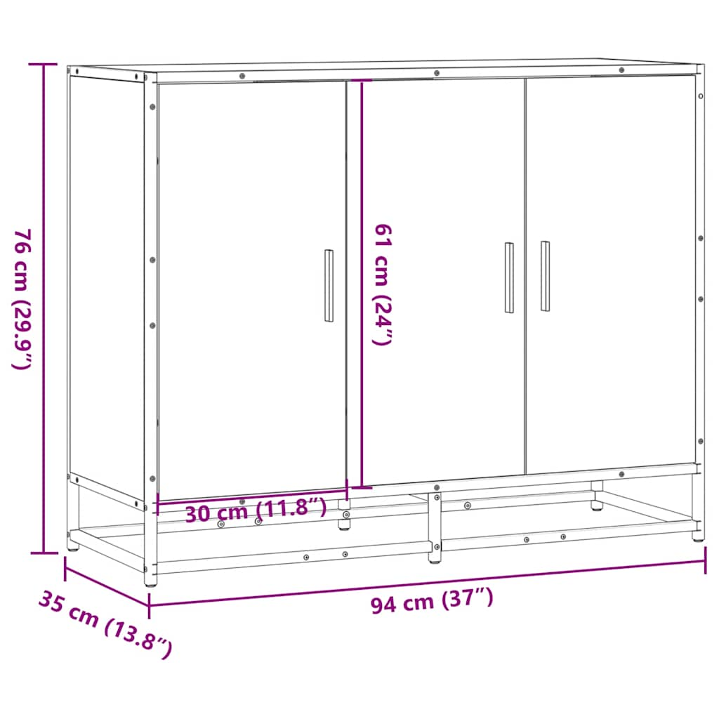 Sideboard Räuchereiche 94x35x76 cm Holzwerkstoff