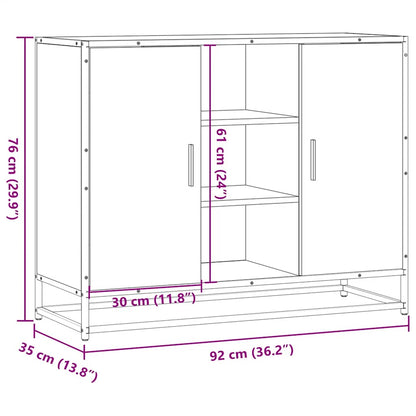 Sideboard Schwarz 92x35x76 cm Holzwerkstoff