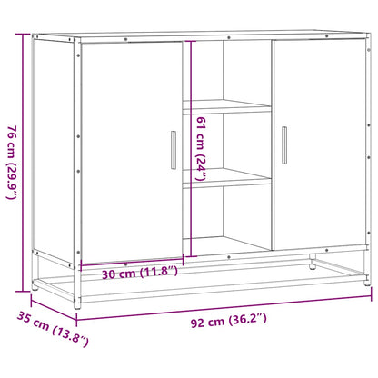 Sideboard Grau Sonoma 92x35x76 cm Holzwerkstoff