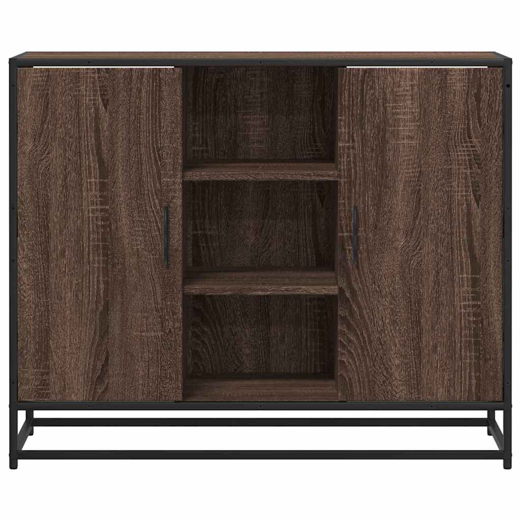 Sideboard Braun Eichen-Optik 92x35x76 cm Holzwerkstoff