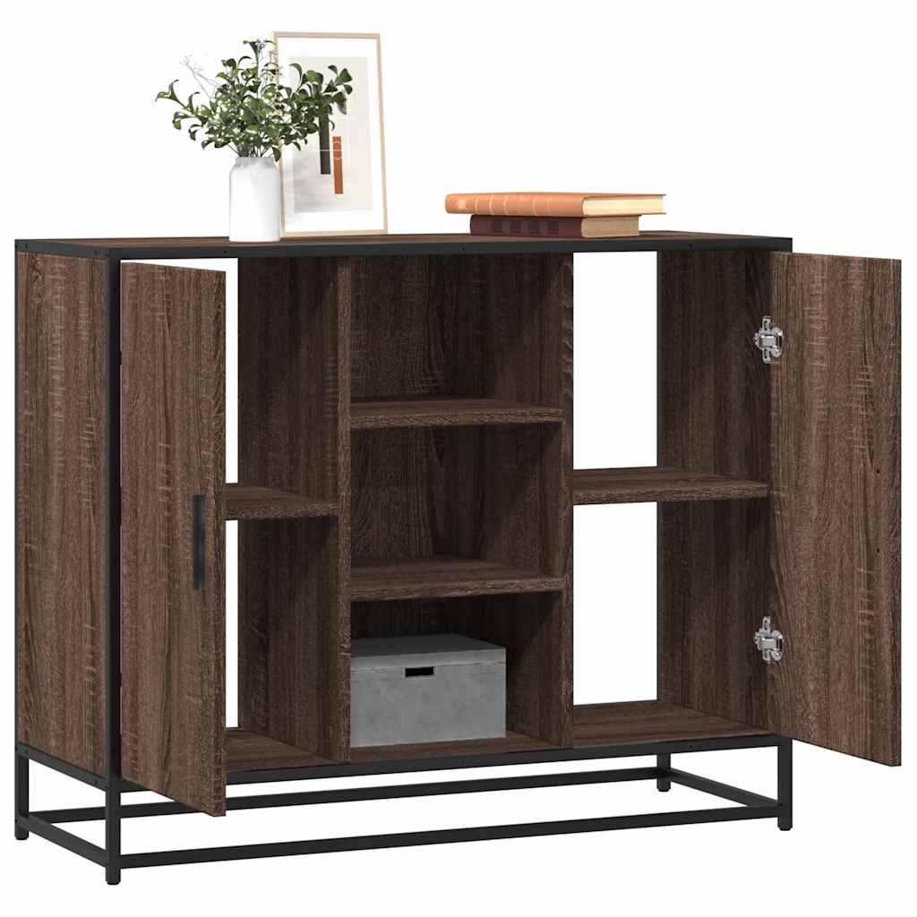 Sideboard Braun Eichen-Optik 92x35x76 cm Holzwerkstoff