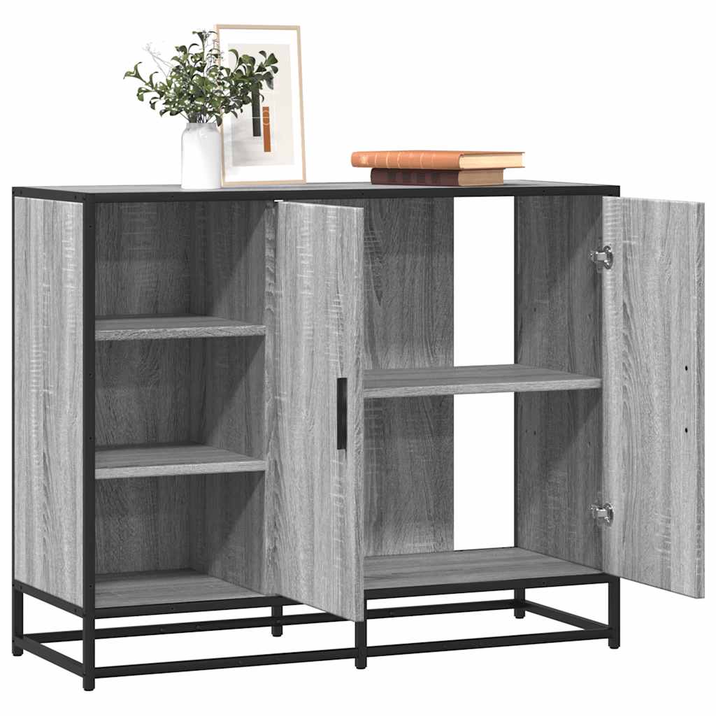 Sideboard Grau Sonoma 92x35x76 cm Holzwerkstoff