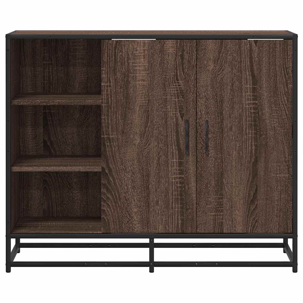 Sideboard Braun Eichen-Optik 92x35x76 cm Holzwerkstoff