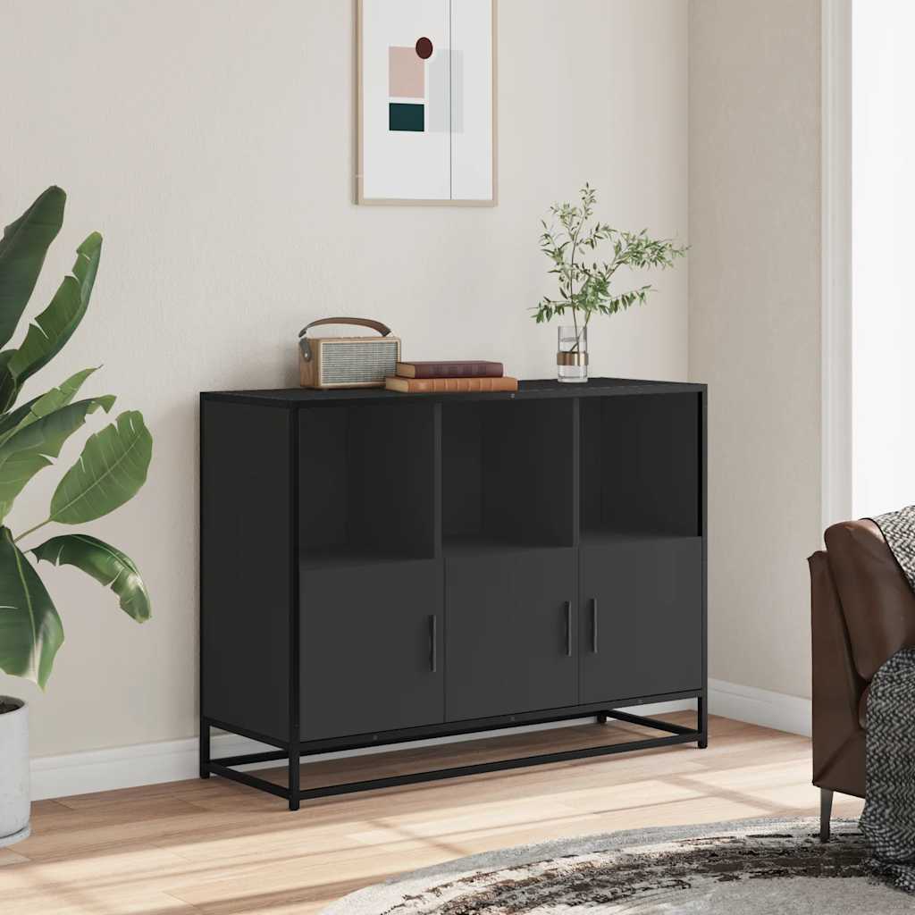 Sideboard Schwarz 100x35x76 cm Holzwerkstoff