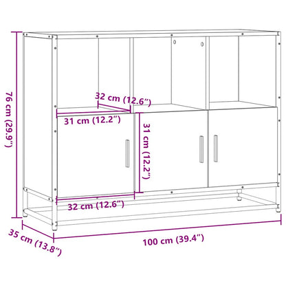 Sideboard Schwarz 100x35x76 cm Holzwerkstoff