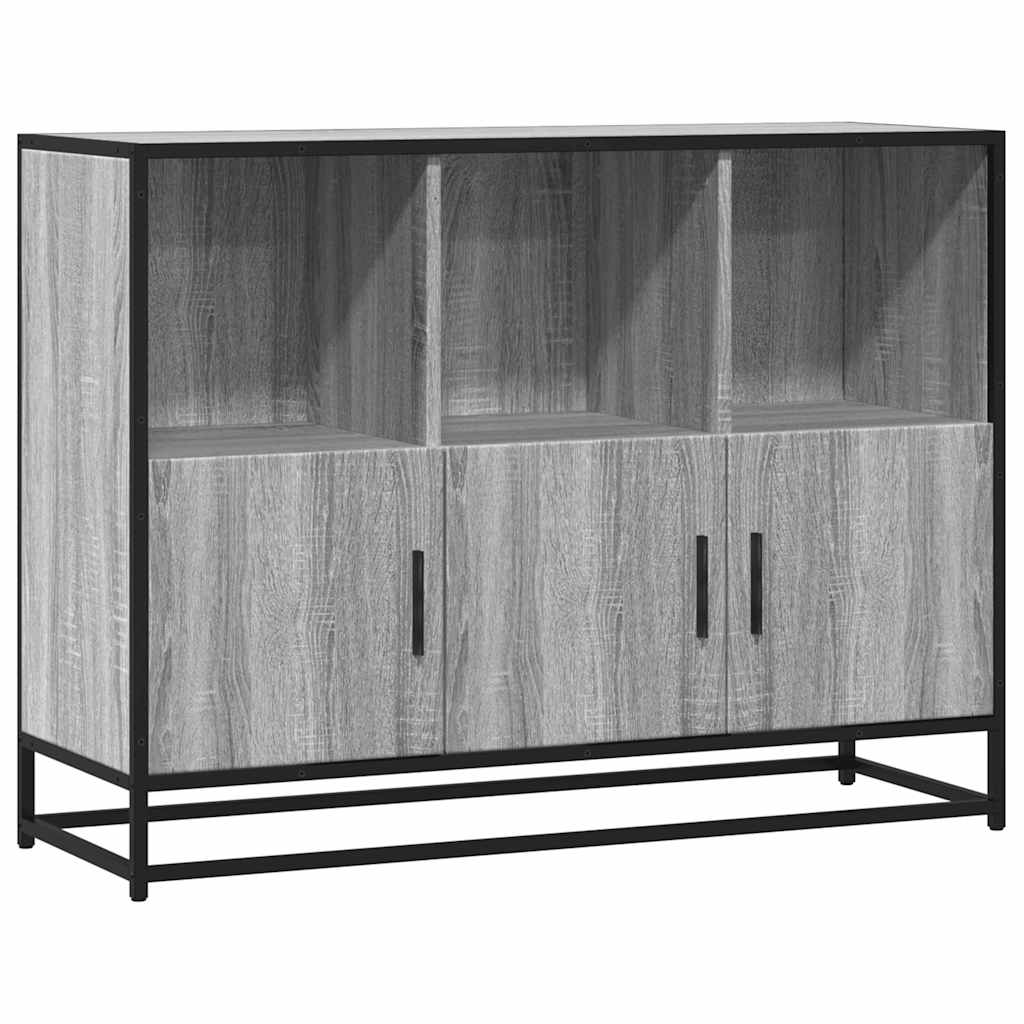 Sideboard Grau Sonoma 100x35x76 cm Holzwerkstoff