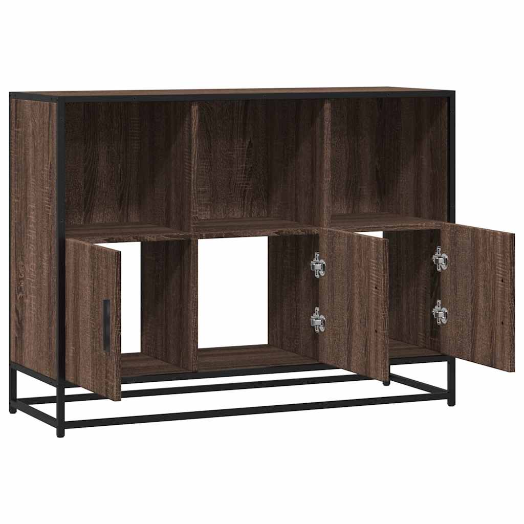 Sideboard Braun Eichen-Optik 100x35x76 cm Holzwerkstoff