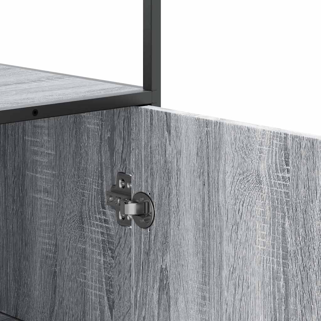 Highboard Grau Sonoma 35,5x35x139 cm Holzwerkstoff und Metall