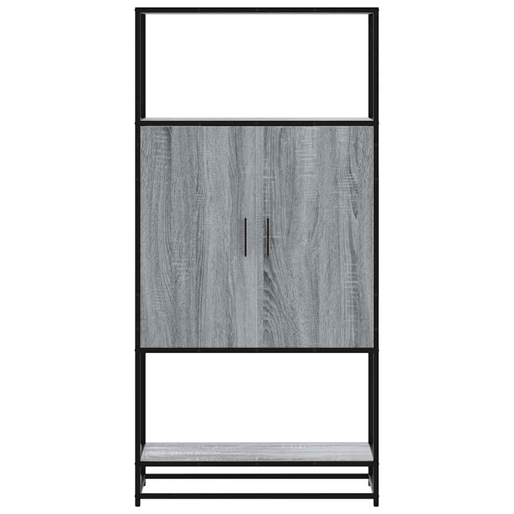 Highboard Grau Sonoma 68x35x139 cm Holzwerkstoff und Metall