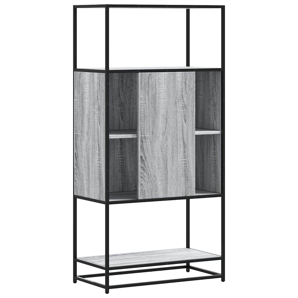 Highboard Grau Sonoma 68x35x139 cm Holzwerkstoff und Metall