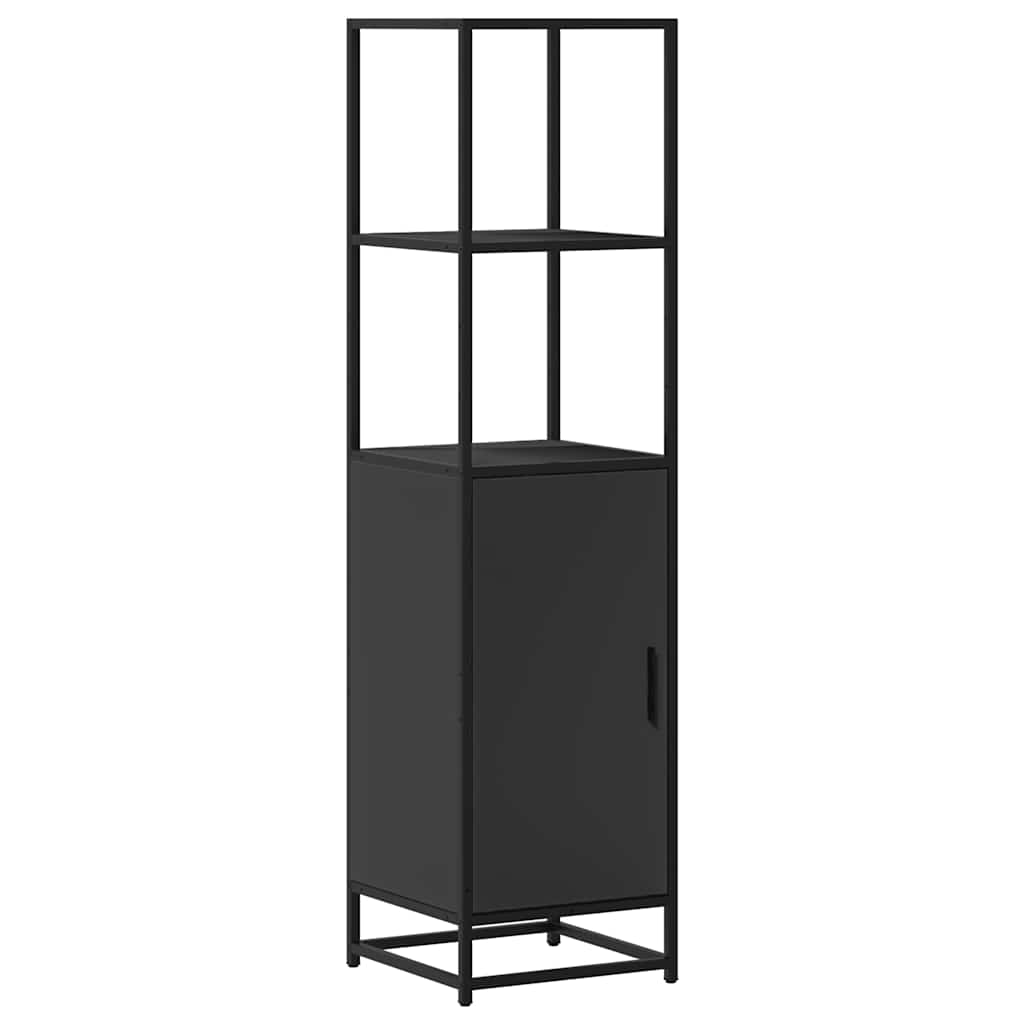 Highboard Schwarz 35,5x35x139 cm Holzwerkstoff und Metall