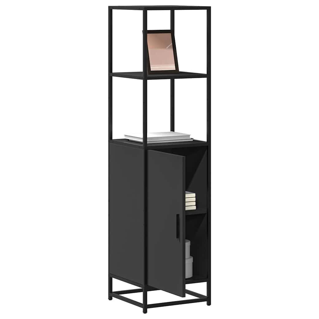 Highboard Schwarz 35,5x35x139 cm Holzwerkstoff und Metall