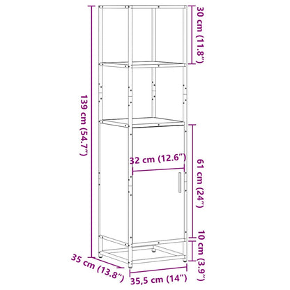 Highboard Sonoma-Eiche 35,5x35x139 cm Holzwerkstoff Metall