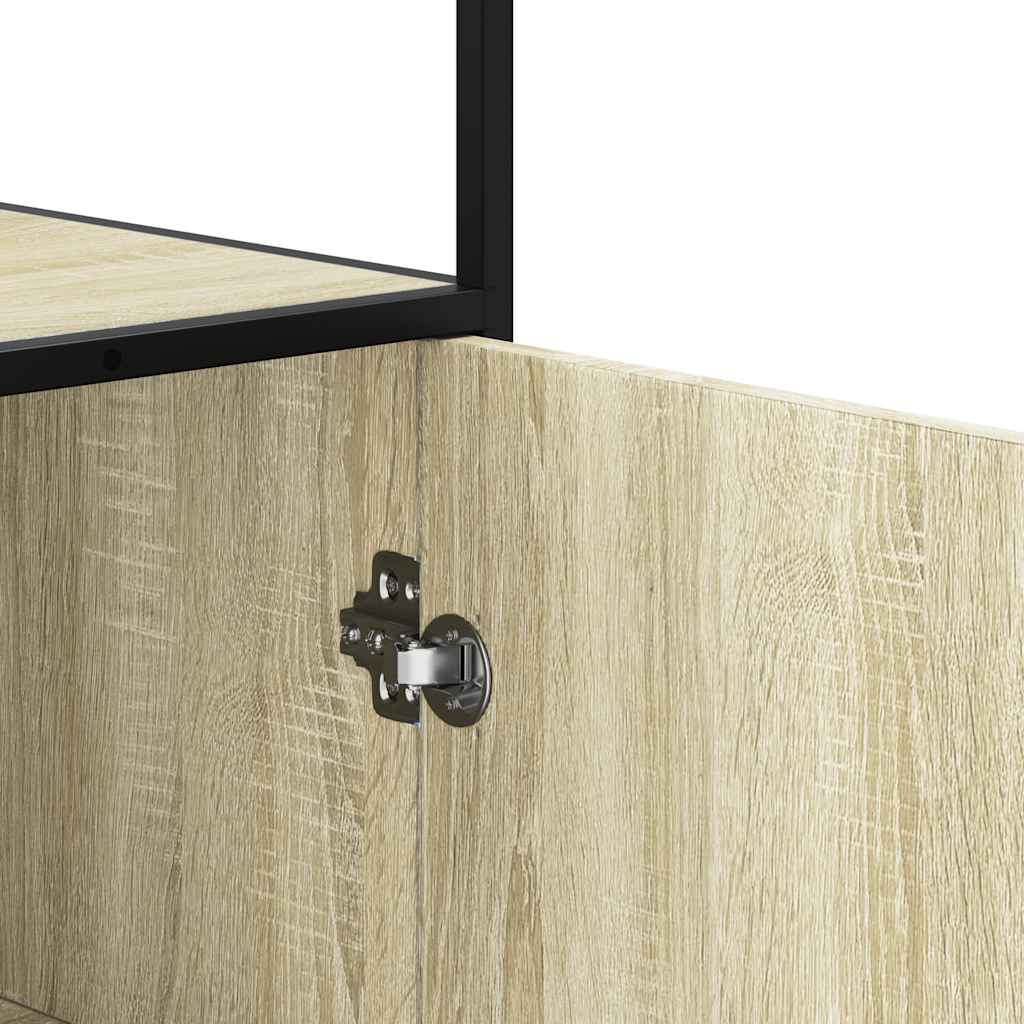 Highboard Sonoma-Eiche 68x35x139 cm Holzwerkstoff und Metall