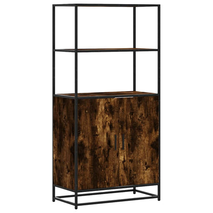 Highboard Räuchereiche 68x35x139 cm Holzwerkstoff und Metall