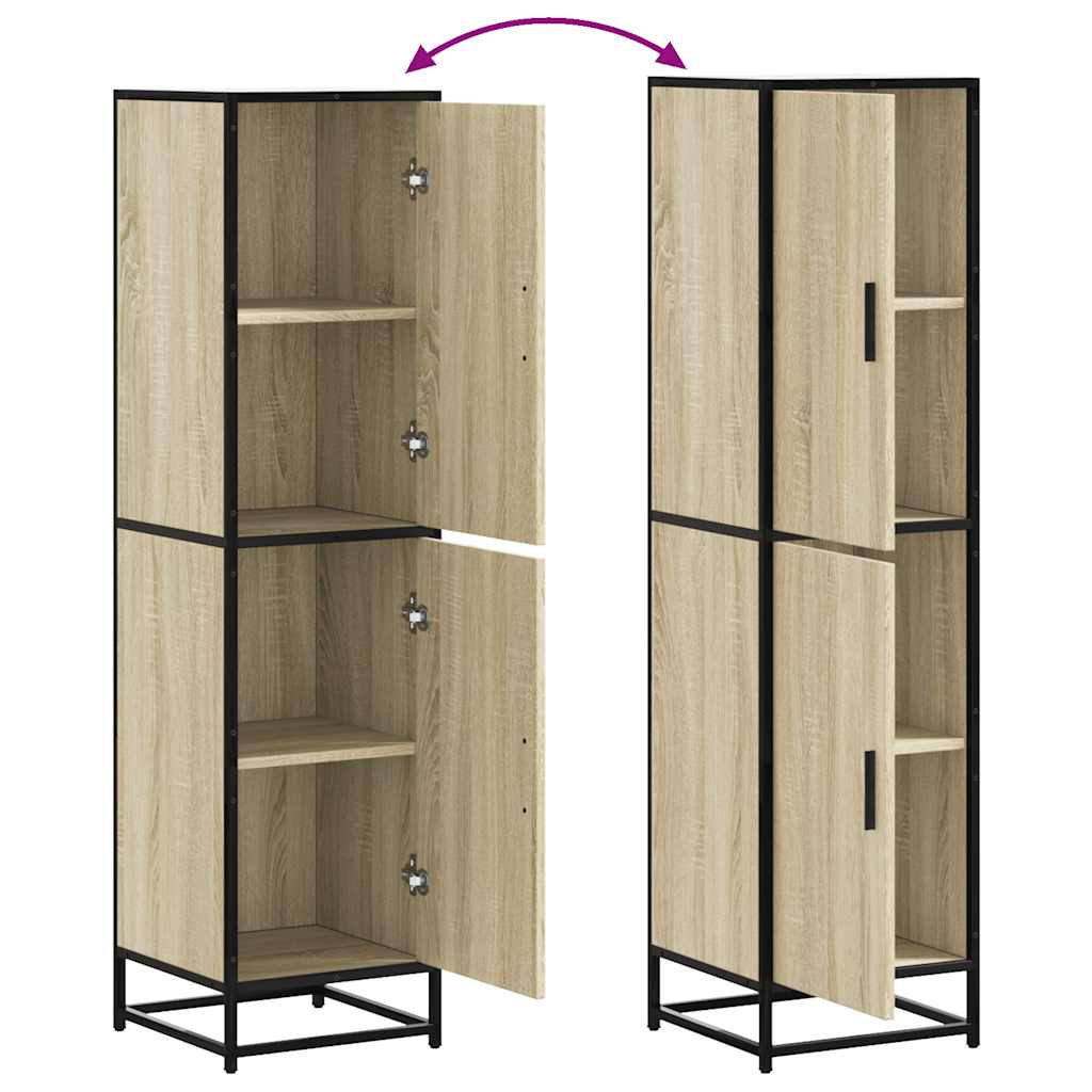 Highboard Sonoma-Eiche 35,5x35x139 cm Holzwerkstoff Metall