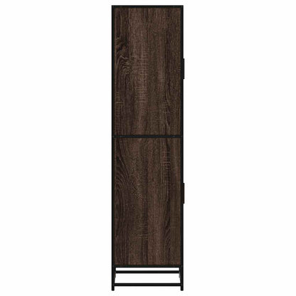 Highboard Braun Eichen-Optik 35,5x35x139cm Holzwerkstoff Metall