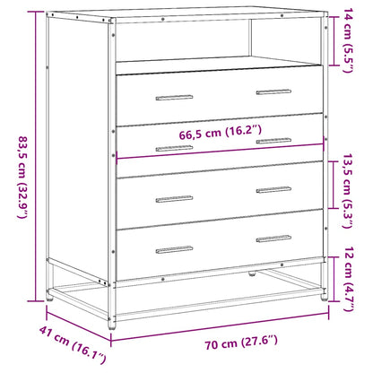 Schubladenschrank Sonoma-Eiche 70x41x83,5 cm Holzwerkstoff