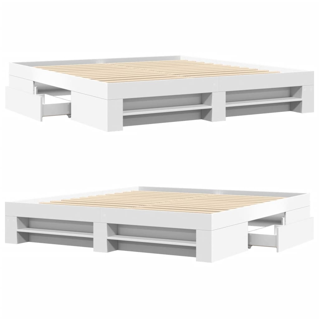 Bettgestell ohne Matratze Weiß 180x200 cm Holzwerkstoff