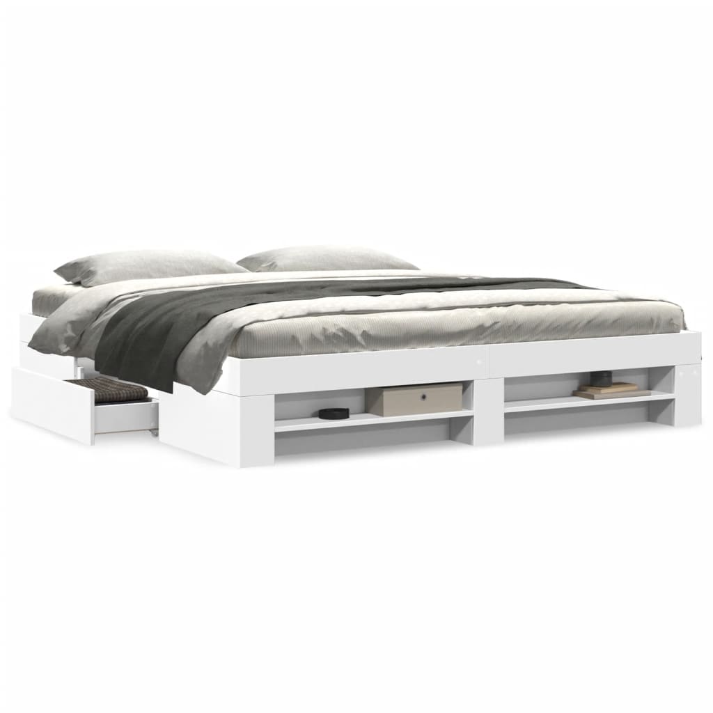 Bettgestell ohne Matratze Weiß 180x200 cm Holzwerkstoff