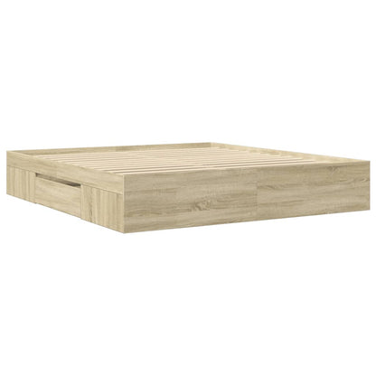 Bettgestell ohne Matratze Sonoma-Eiche 180x200 cm Holzwerkstoff