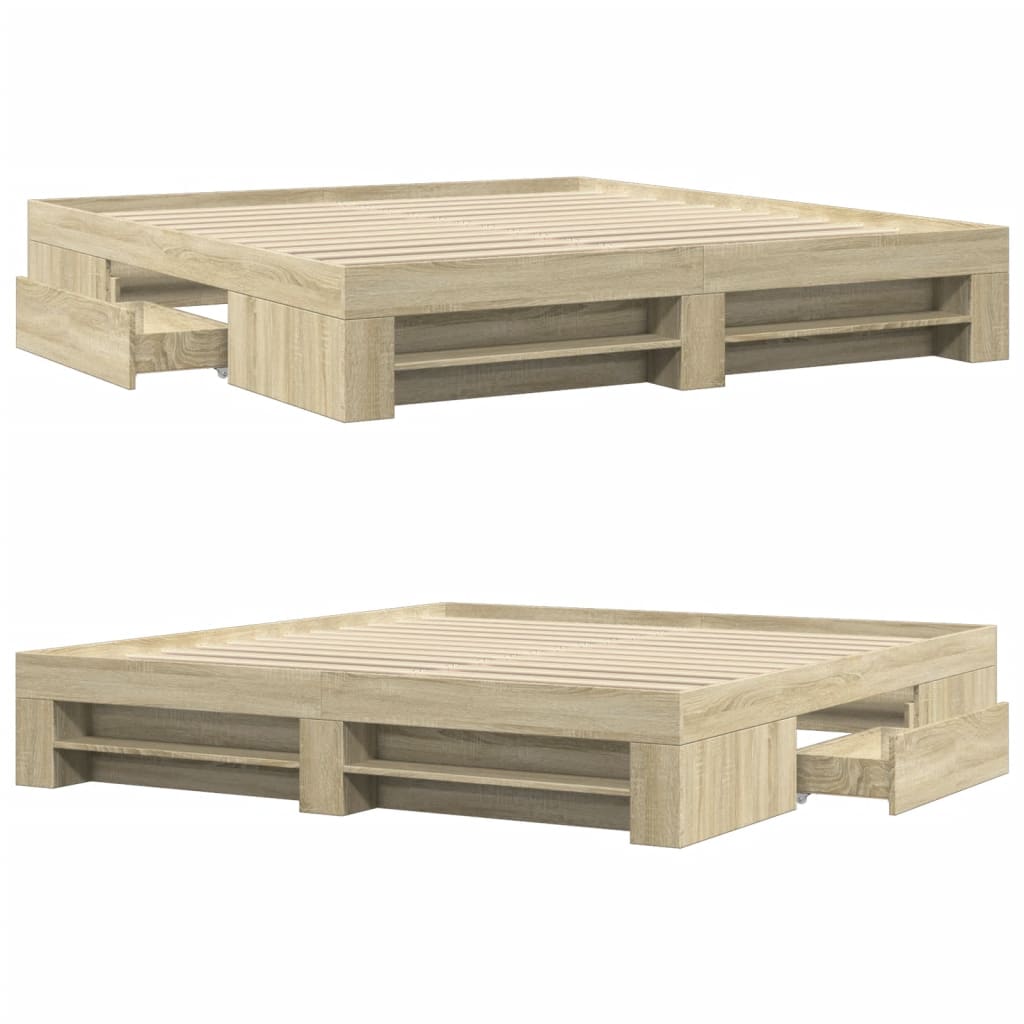 Bettgestell ohne Matratze Sonoma-Eiche 180x200 cm Holzwerkstoff