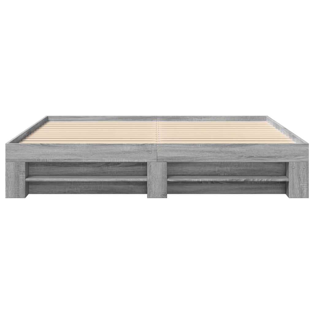 Bettgestell ohne Matratze Grau Sonoma 180x200 cm Holzwerkstoff