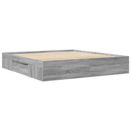 Bettgestell ohne Matratze Grau Sonoma 180x200 cm Holzwerkstoff