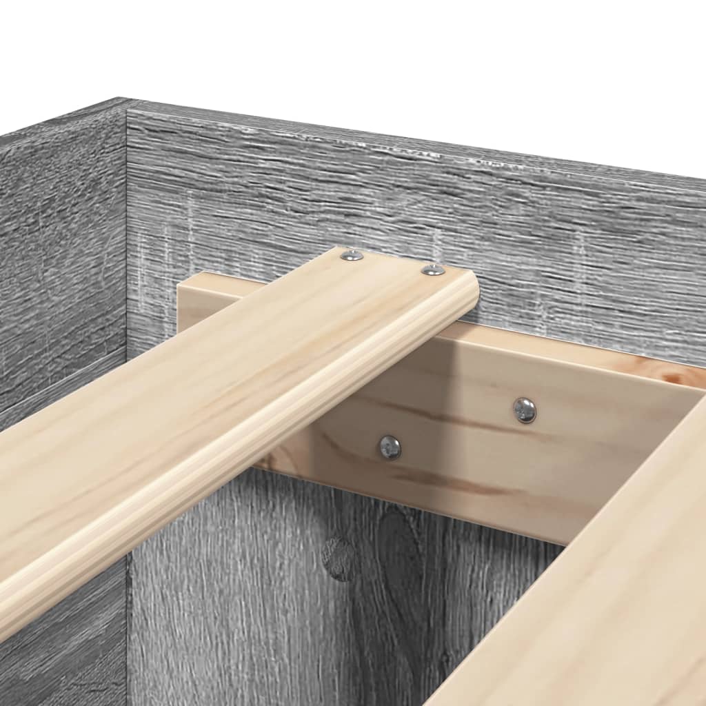 Bettgestell ohne Matratze Grau Sonoma 180x200 cm Holzwerkstoff