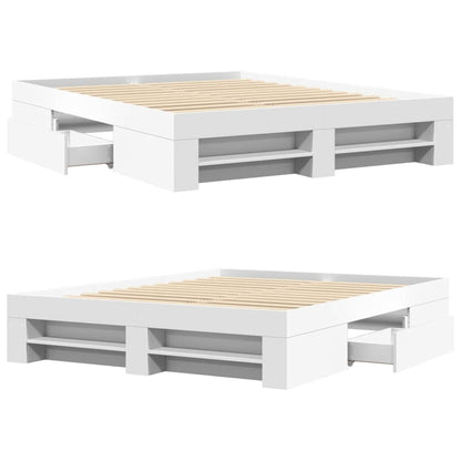 Bettgestell ohne Matratze Weiß 160x200 cm Holzwerkstoff
