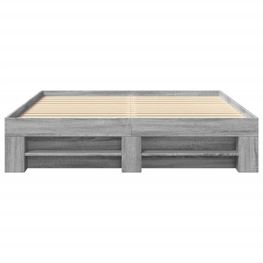 Bettgestell ohne Matratze Grau Sonoma 160x200 cm Holzwerkstoff