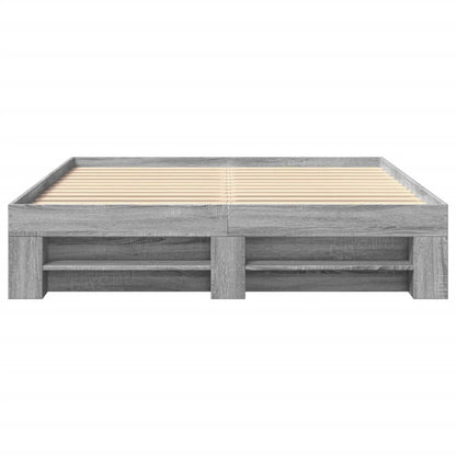 Bettgestell ohne Matratze Grau Sonoma 160x200 cm Holzwerkstoff