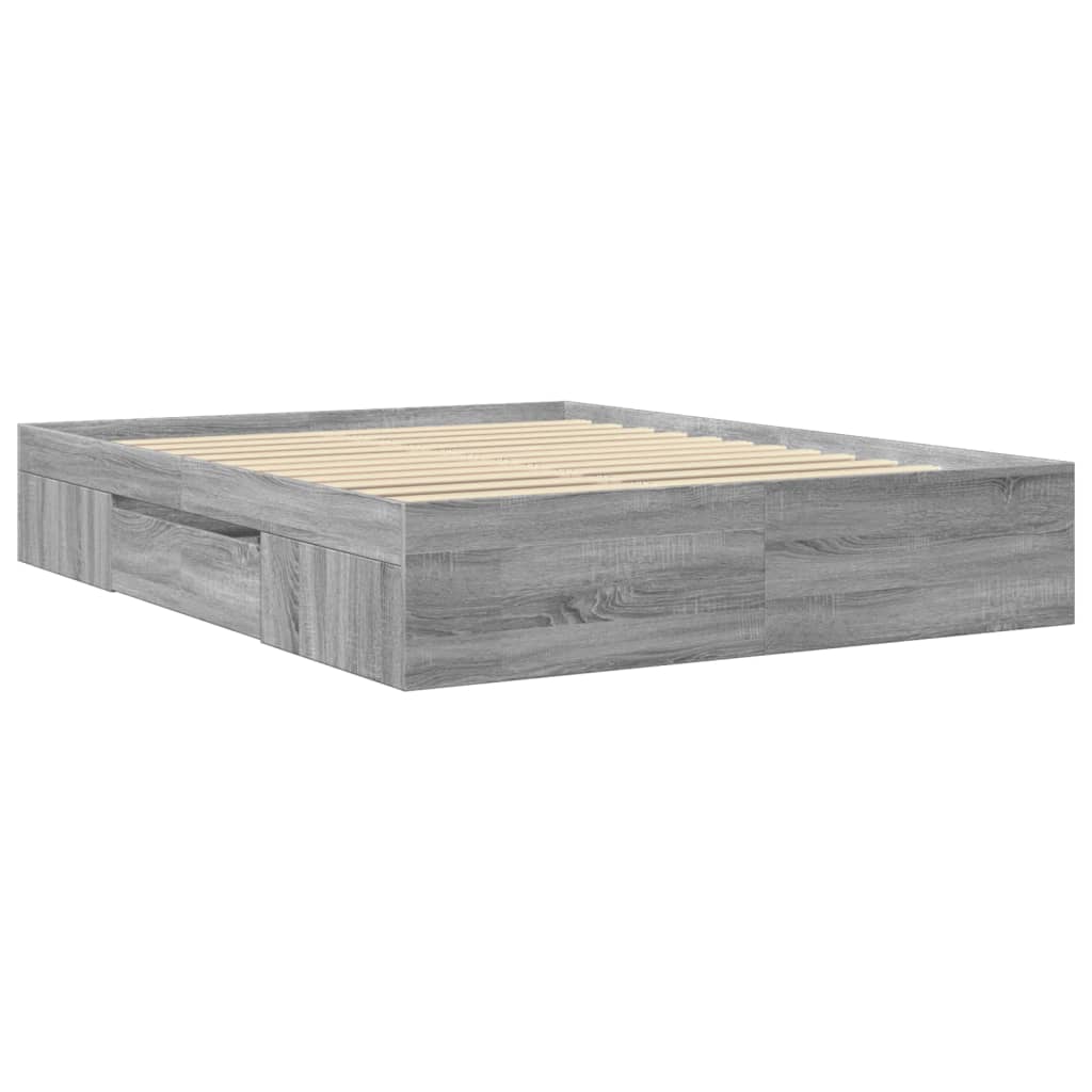 Bettgestell ohne Matratze Grau Sonoma 160x200 cm Holzwerkstoff